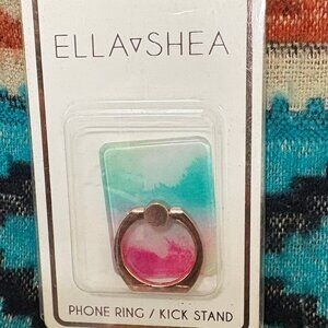 ELLA SHEA Phone Ring/Kick Stand Ombre teal pink rose gold